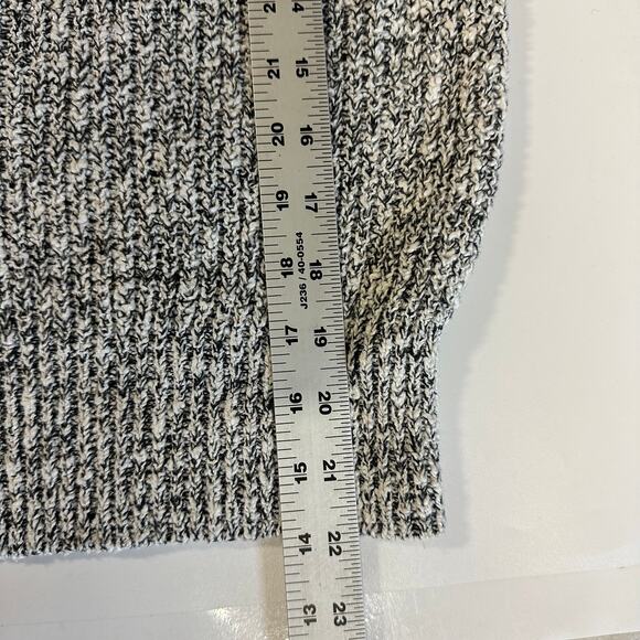 Free People Knit Crewneck Sweater S Black White Heathered Cotton Linen - Picture 6 of 6